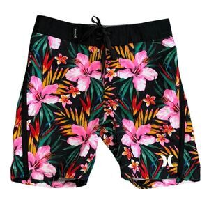 HURLEY Boys Tropical Print Board Shorts Size 4